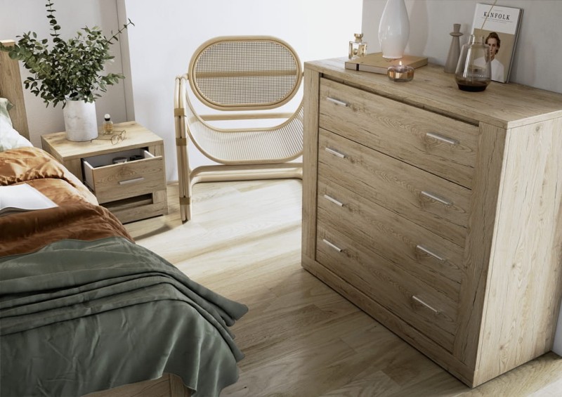 Łóżko IDEA szerokość 190 cm san remo jasny ID8180SR Tradycyjna Do Sypialni Przestronna Lustro