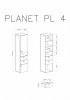Regał Planet PL4 Szerokość 45 cm czarny / dąb / beż Meblar System 4 wymiary.jpg