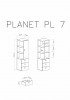 Regał Planet PL7 Szerokość 45 cm biały lux / dąb / morski Meblar System 7 WYMIARY.jpg