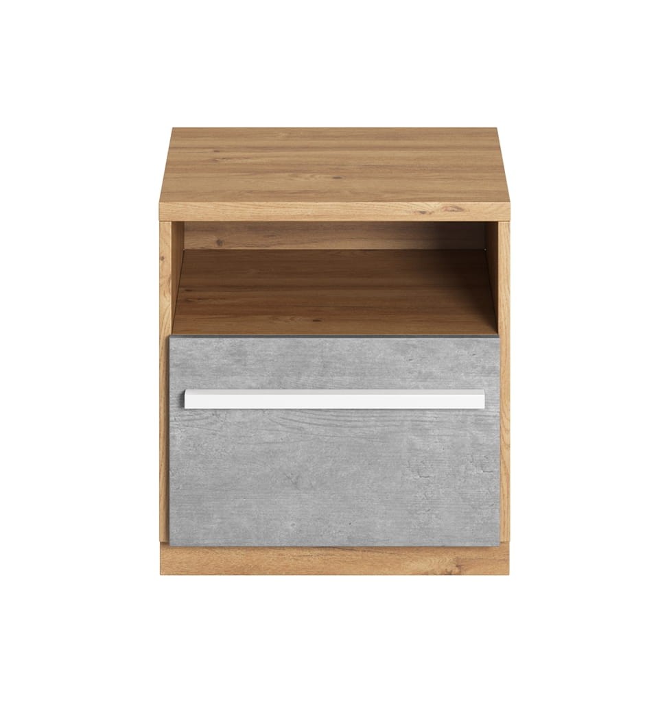 Szafka RTV PLANO szerokość 45 cm dąb nash/biały/beton PN9DBB Nowoczesna Do Sypialni Do Przestronna Pojemna Półki Książki