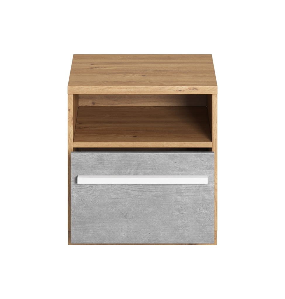 Szafka RTV PLANO szerokość 45 cm dąb nash/biały/beton PN9DBB Nowoczesna Do Sypialni Do Przestronna Pojemna Półki Książki