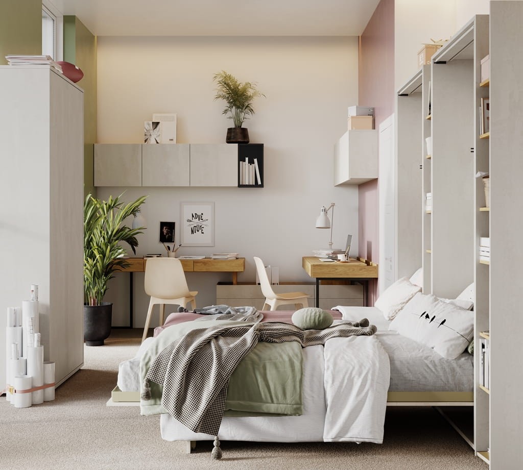 Szafa TEEN FLEX szerokość 101 cm silk flou TF1SF Nowoczesna Do Sypialni Przestronna Pojemna Półki Książki