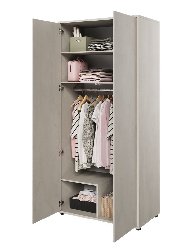 Szafa TEEN FLEX szerokość 101 cm silk flou TF1SF Nowoczesna Do Sypialni Przestronna Pojemna Półki Książki