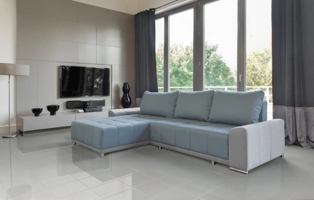 Narożnik SPOT Do Salonu Rozkładany Funkcja Spania Pikowany Lewostronny