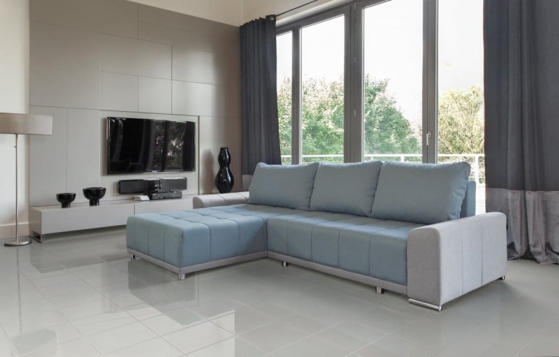 Narożnik SPOT Do Salonu Rozkładany Funkcja Spania Pikowany Lewostronny