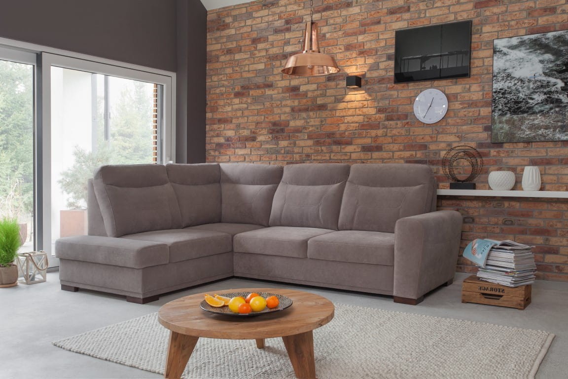 Narożnik LEVEL Do Salonu Rozkładany Wysokie Oparcie Lewostronny