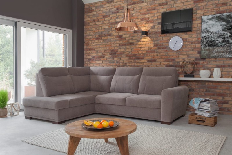 Narożnik LEVEL Do Salonu Rozkładany Wysokie Oparcie Lewostronny