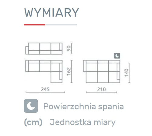 Narożnik STILO Do Salonu Funkcja Spania Rozkładany  Wymiary