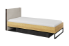 Łóżko ze stelażem TEEN FLEX powierzchnia spania 90 cm hikora naturalna/silk flou/raw steel TF16SFH Nowoczesne Komfort Powierzchnia Spania Stelaż