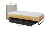 Łóżko ze stelażem TEEN FLEX powierzchnia spania 90 cm hikora naturalna/silk flou/raw steel TF16SFH Nowoczesne Komfort Powierzchnia Spania Stelaż