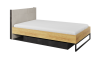 Łóżko ze stelażem TEEN FLEX powierzchnia spania 120 cm hikora naturalna/silk flou/raw steel TF17SFH Nowoczesne Komfort Powierzchnia Spania Stelaż