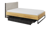 Łóżko ze stelażem TEEN FLEX powierzchnia spania 120 cm hikora naturalna/silk flou/raw steel TF17SFH Nowoczesne Komfort Powierzchnia Spania Stelaż
