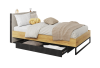 Łóżko ze stelażem TEEN FLEX powierzchnia spania 120 cm hikora naturalna/silk flou/raw steel TF17SFH Nowoczesne Komfort Powierzchnia Spania Stelaż