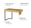 Biurko TEEN FLEX szerokość 110 cm hikora naturalna/raw steel TF6HRS Nowoczesna Przestronny Pojemny Półki Książki