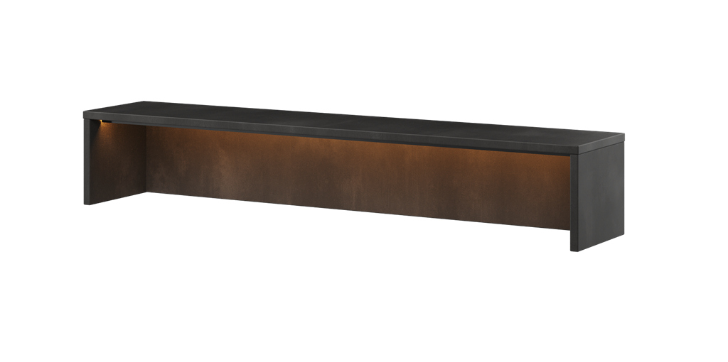 Nadstawka do biurka z oświetleniem pomarańczowym TEEN FLEX szerokość 110 cm raw steel TF7RS Nowoczesna Wysoka jakość Książki