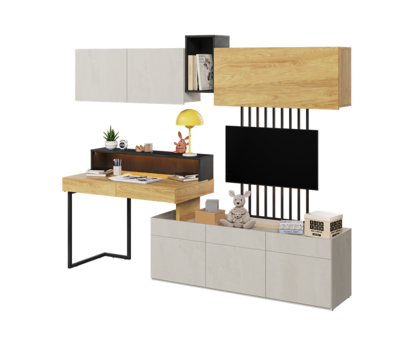 Zestaw mebli TFS2 TEEN FLEX TF 06 07 08 10 11 12 14 Nowoczesny Zestaw Komfort Meble Młodzieżowe Półki Książki