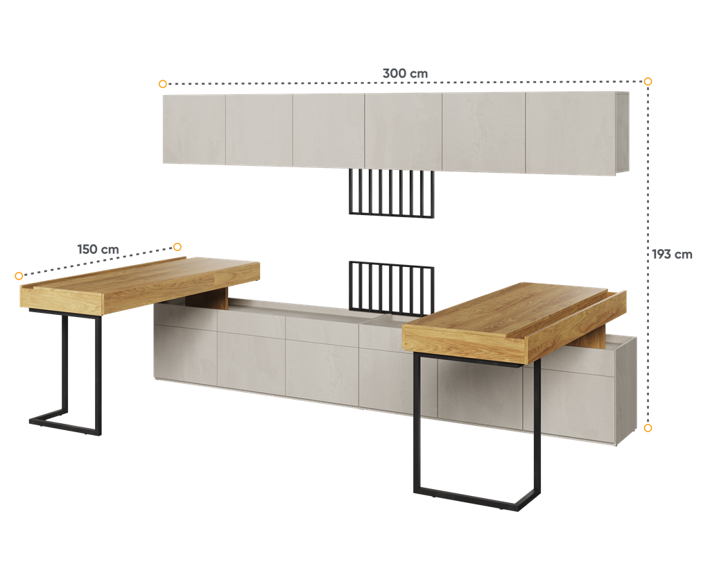 Zestaw mebli TFS6A TEEN FLEX TF 04 04 08 08 09 09 14 Nowoczesny Zestaw Komfort Meble Młodzieżowe Półki Książki