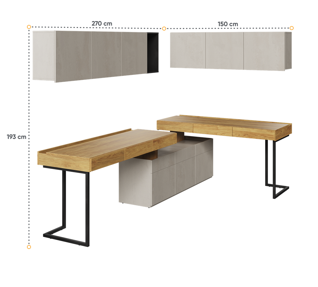 Zestaw mebli TFS8A TEEN FLEX TF 04 04 08 09 09 11 Nowoczesny Zestaw Komfort Meble Młodzieżowe Półki Książki