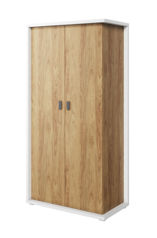 Szafa SIMI szerokość 100 cm biały/hikora naturalna MS2BH Nowoczesna Do Sypialni Przestronna Pojemna Półki Książki