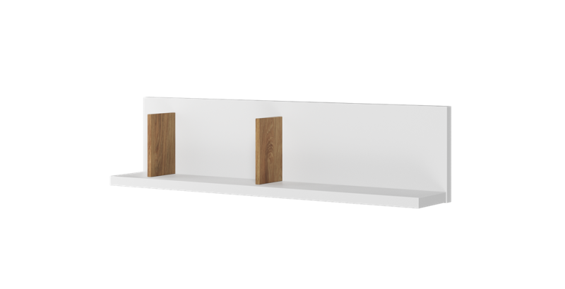 Półka wisząca SIMI szerokość 120 cm biały/hikora naturalna MS7BH Nowoczesna Do Sypialni Przestronna Pojemna Półki Książki