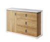 Komoda SIMI szerokość 135 cm biały/hikora naturalna MS5BH