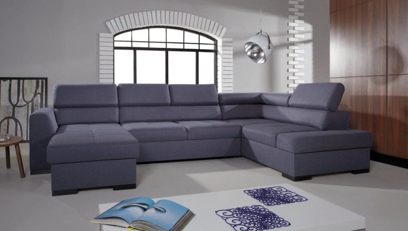 Narożnik NEST I Do Salonu Funkcja Spania Regulowany Zagłówek  Prawostronny