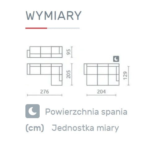 Narożnik NEST II Do Salonu Funkcja Spania Regulowany Zagłówek Wymiary