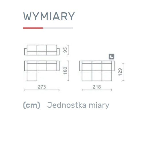 Narożnik NEST III Do Salonu Funkcja Spania Regulowany Zagłówek Wymiary