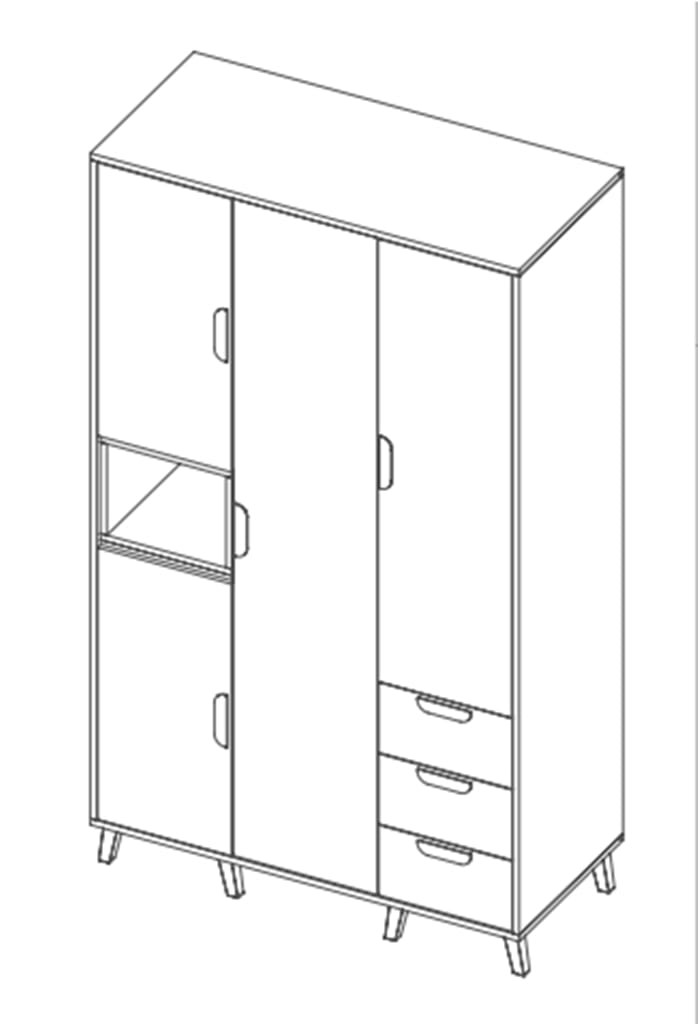 Szafa JOCKER szerokość 120 cm biały / grafit / szary / dąb lefkas 1 Nowoczesna Do Salonu Pojemna Półki Książki