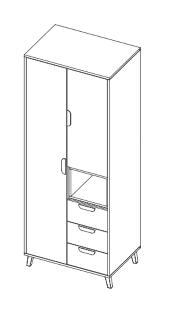 Szafa JOCKER szerokość 80 cm biały / grafit / szary / dąb lefkas 2 Nowoczesna Do Salonu Pojemna Półki Książki