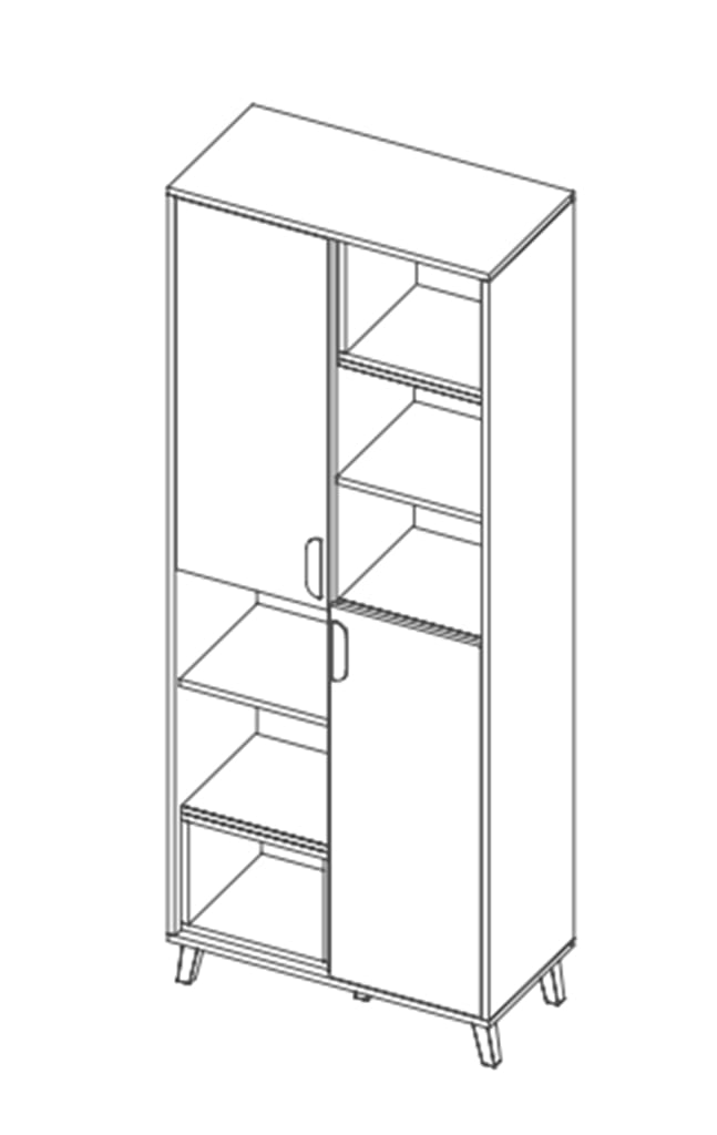 Regał JOCKER szerokość 80 cm biały / grafit / szary / dąb lefkas 3 Nowoczesny Styl Pokój młodzieżowy