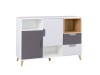 Komoda JOCKER szerokość 120 cm biały / grafit / szary / dąb lefkas 7 Nowoczesny Styl Pokój młodzieżowy