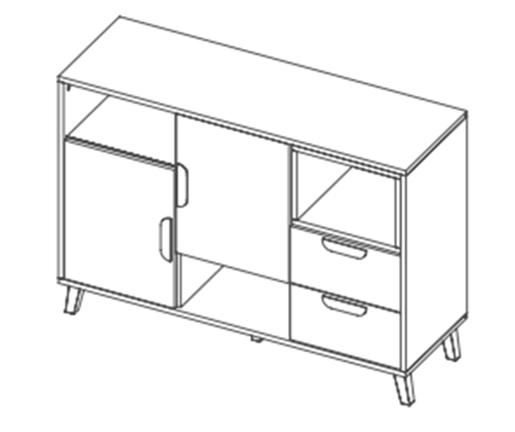 Komoda JOCKER szerokość 120 cm biały / grafit / szary / dąb lefkas 7 Nowoczesny Styl Pokój młodzieżowy