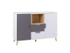 Komoda JOCKER szerokość 120 cm biały / grafit / szary / dąb lefkas 8 Nowoczesny Styl Pokój młodzieżowy