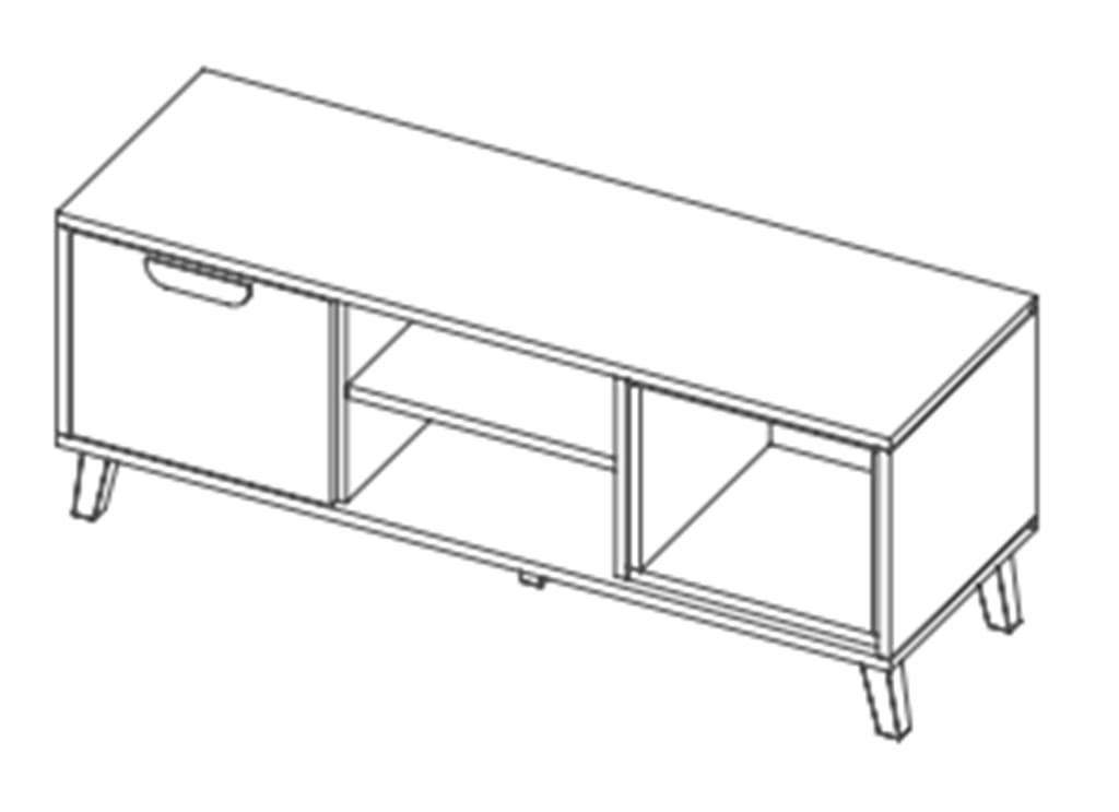Szafka RTV JOCKER szerokość 120 cm biały / grafit / szary / dąb lefkas 10 Nowoczesny Styl Pokój młodzieżowy