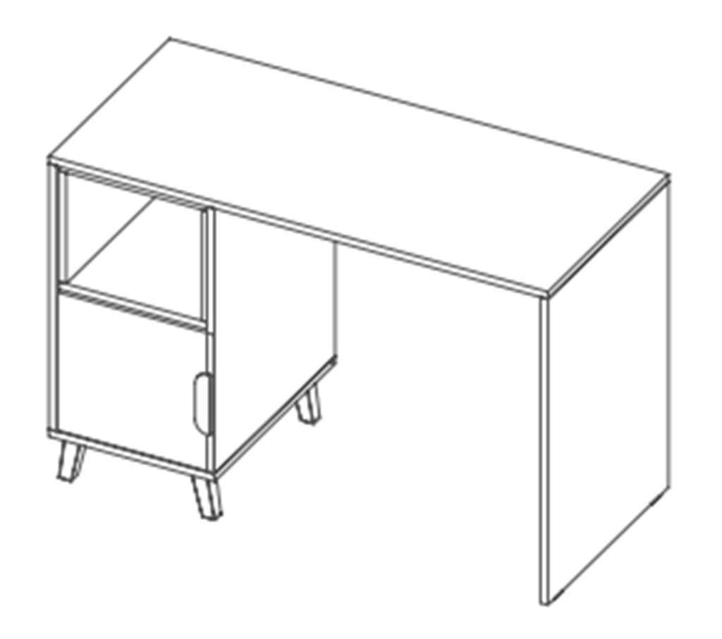 Biurko JOCKER szerokość 120 cm biały / grafit / szary / dąb lefkas 14 Nowoczesny Styl Pokój młodzieżowy