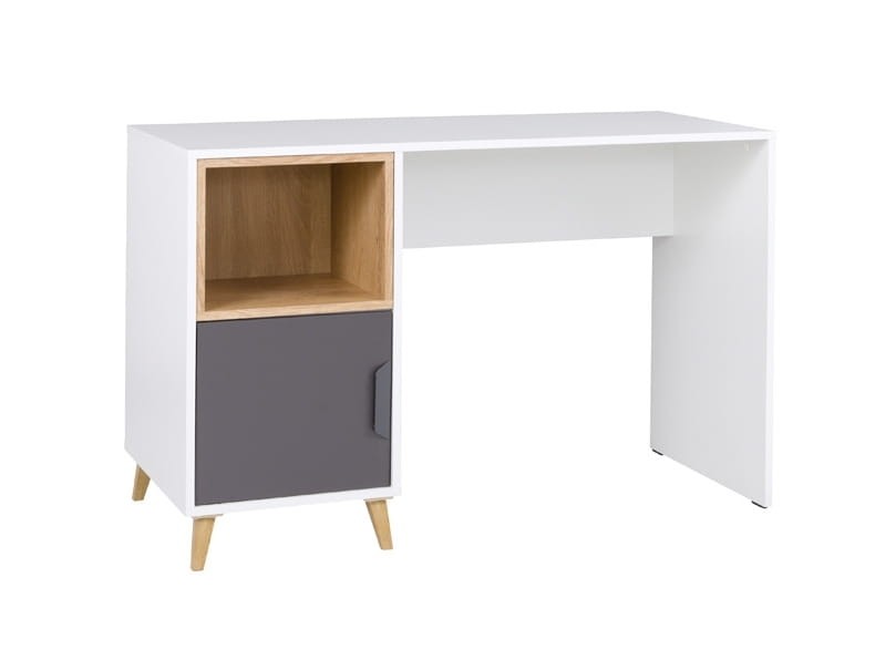 Biurko JOCKER szerokość 120 cm biały / grafit / szary / dąb lefkas 14 Nowoczesny Styl Pokój młodzieżowy