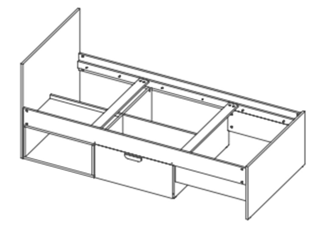 Łóżko JOCKER powierzchnia spania 90 cm biały / grafit / szary / dąb lefkas 15