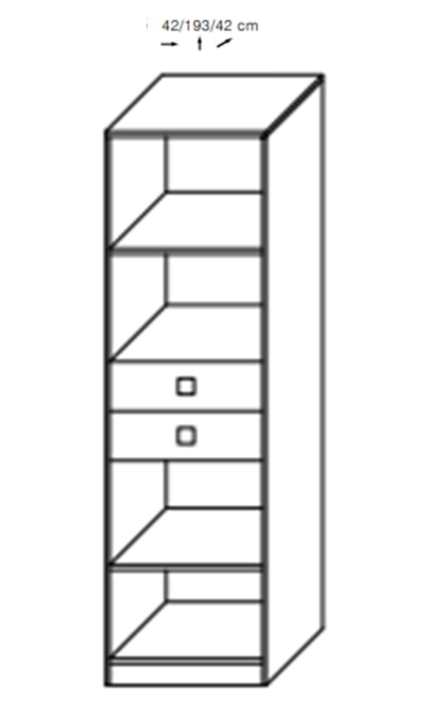 Regał TOMMY szerokość 42 cm grafit / enigma 6 Nowoczesna Do pokoju młodzieżowego Pojemna Półki Książki