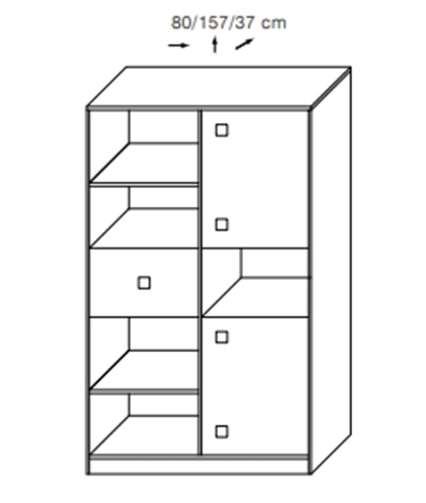 Regał TOMMY szerokość 80 cm grafit / enigma 7 Nowoczesna Do pokoju młodzieżowego Pojemna Półki Książki