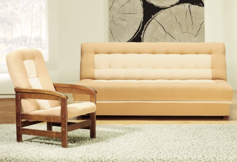 Fotel + Wersalka TOFFI Do Salonu Pokoju Funkcja Spania Pojemnik