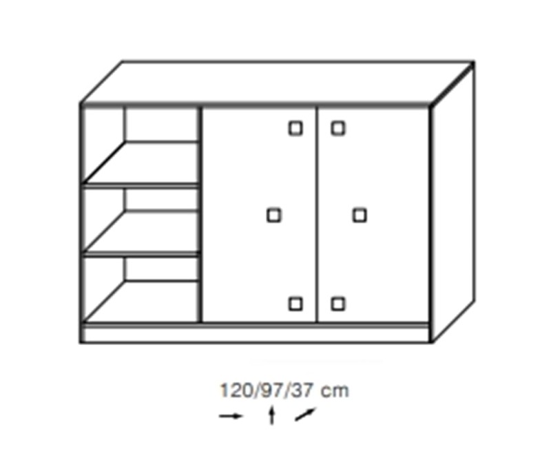 Komoda TOMMY szerokość 120 cm grafit / enigma 9 Do pokoju młodzieżowego Pojemna Półki Książki