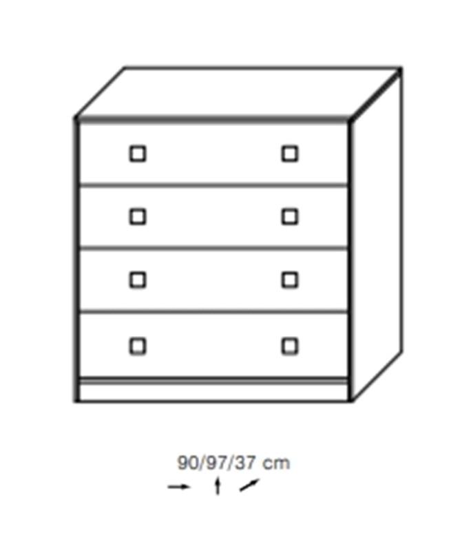 Komoda TOMMY szerokość 90 cm grafit / enigma 11