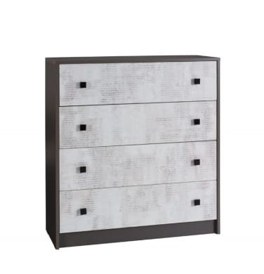 Komoda TOMMY szerokość 90 cm grafit / enigma 11 Do pokoju młodzieżowego Pojemna Półki Książki