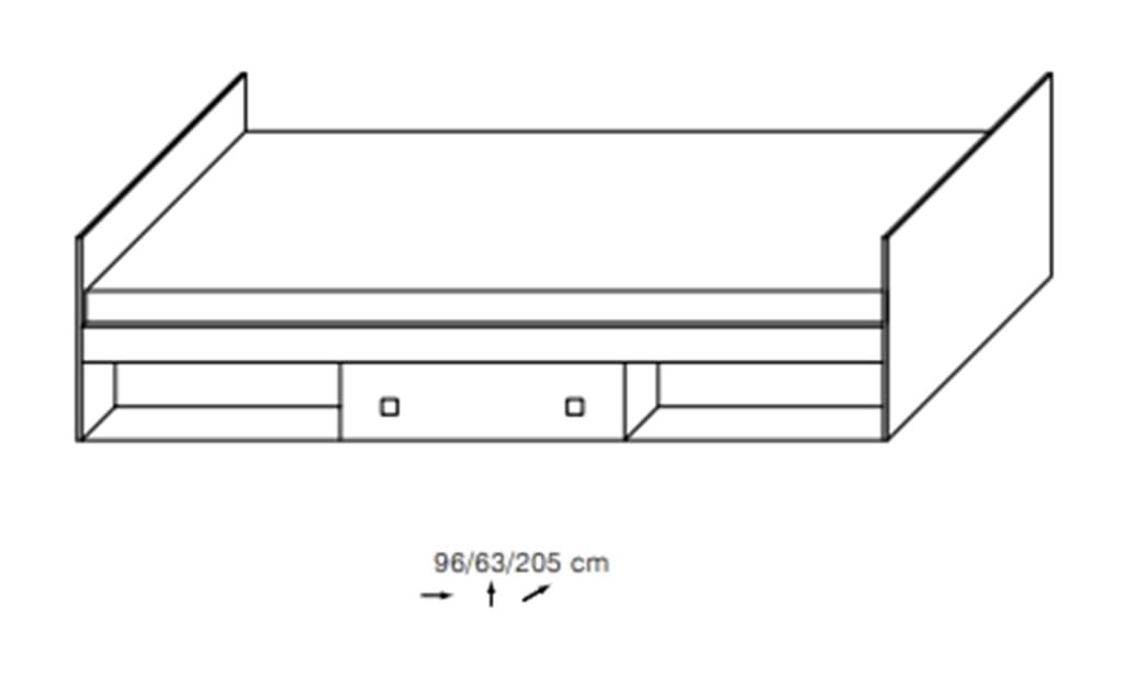 Łóżko TOMMY powierzchnia spania 90 x 200 cm grafit / enigma 20 Do pokoju młodzieżowego Pojemna Półki Książki