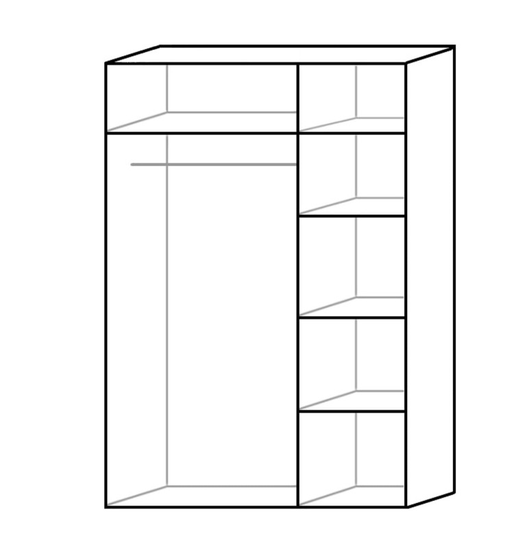 Szafa CEZAR szerokość 150cm biały 1 Nowoczesna Do Sypialni Pojemna Półki