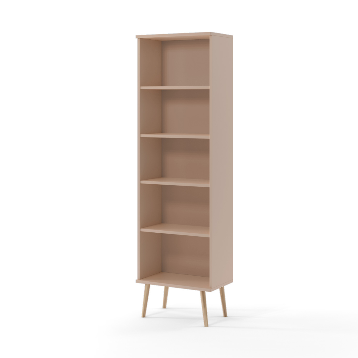 Regał BALI Wysoki Słupek Otwarty Półki Wąski Do Salonu Pokoju W Stylu Skandynawskim BOHO Szerokość 46 cm Machiato Wysokie Drewniane Nóżki Oryginalne Uchwyty Jutowe.png