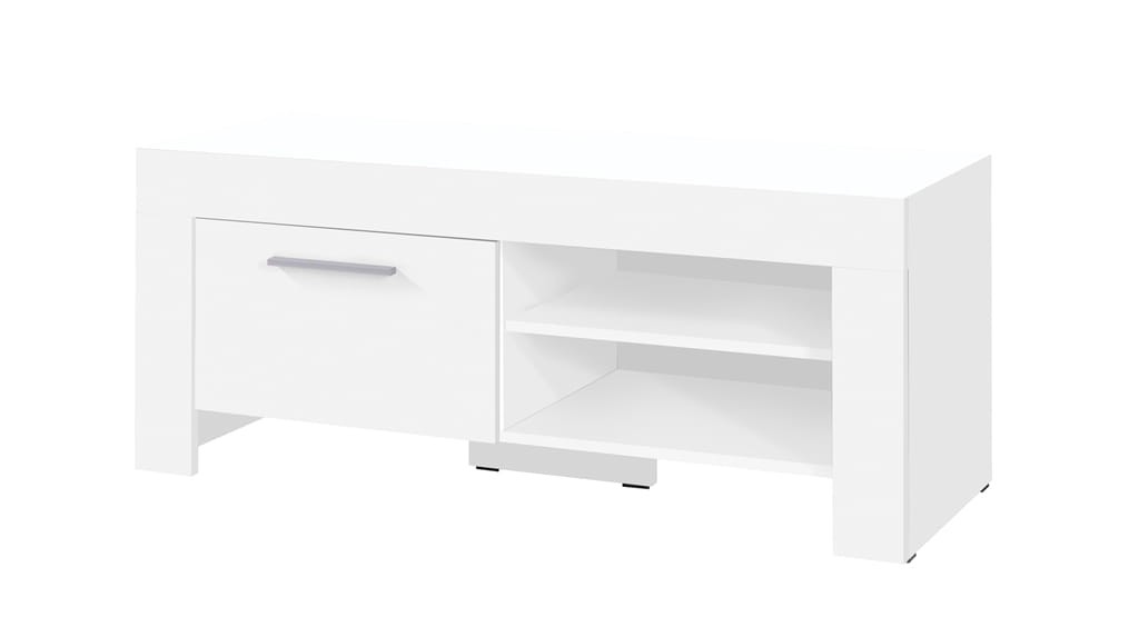 Szafka RTV CEZAR szerokość 120 cm biały 15 Nowoczesna Do Sypialni Pojemna Półki Biała