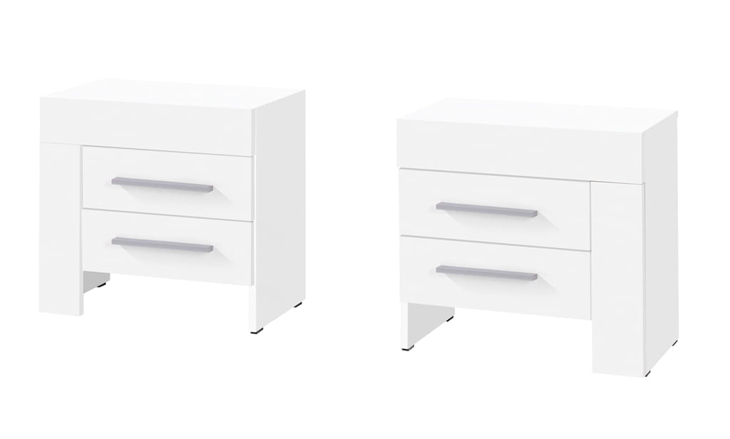 Szafka nocna CEZAR szerokość 50 cm biały 21 Nowoczesna Do Sypialni Pojemna Półki Biała