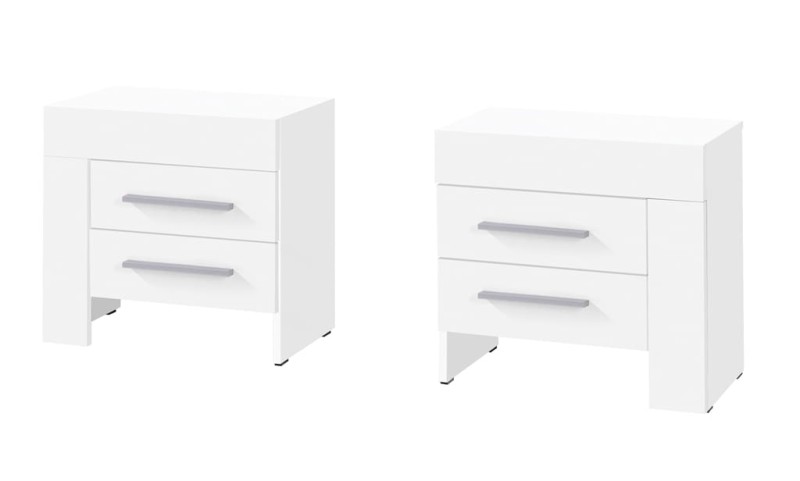 Szafka nocna CEZAR szerokość 50 cm biały 21 Nowoczesna Do Sypialni Pojemna Półki Biała